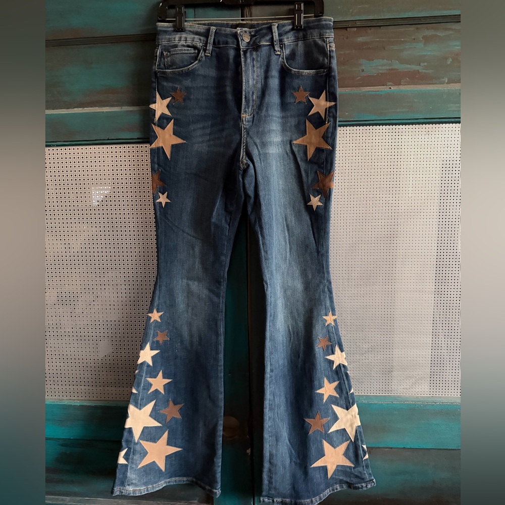 DRIFTWOOD Blue Jeans with Tan Star Accents